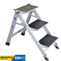 Bailey 150KG Aluminium Single Sided Step Ladder Stairway - 0670mm - 3 Step