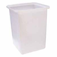 100L Food Grade Square Rotomould Plastic Bin - 435 x 435 x 600mm - Natural