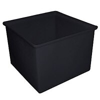160L Food Grade Square Rotomould Plastic Bin - 690 x 690 x 490mm - Black
