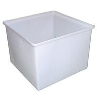 160L Food Grade Square Rotomould Plastic Bin - 690 x 690 x 490mm - Natural