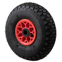 120kg Rated Pneumatic Wheel Tyre - Plastic Centre - 250mm x 70mm - Plain Bore
