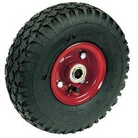 180kg Rated Pneumatic Wheel Tyre - Steel Centre - 265mm x 70mm - Deep Groove Bearing