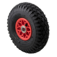 140kg Rated Pneumatic Wheel Tyre - Plastic Centre - 265mm x 70mm - Deep Groove Ball Bearing