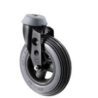 45kg Rated Wheelchair Castor Foamed Urethane Tyre- 175mm - Bolt Hole Swivel - Ball Bearing