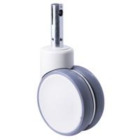 100kg Rated Hospital Castor Central Locking - Twin Polyurethane Wheel - 150mm - Swivel- Ball Bearing