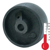 100KG High Temp Cast Iron Wheel - 75 x 28mm - 200°Celsius to 400°Celsius