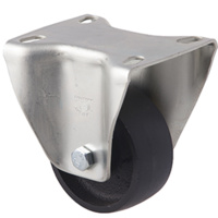 100kg Rated High Temp Castor - Cast Iron Wheel - 75mm - Plate Fixed - 200°C to 400°C - ISO