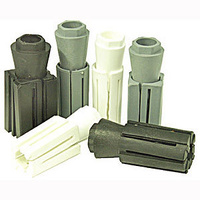 Expanding Adaptor with Pintle Bolt - Square - Tube ID 21.5mm to 24mm - Rubber - Stainless Steel