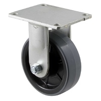 350kg Rated Polyrethane Castor - Nylon Wheel - 125mm - Plate Fixed - Plain Bearing - ISO