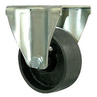 230KG High Low Temp Cast Iron Castor - 100mm - Plate Fixed - 200°C to 400°C