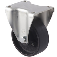 230kg Rated Low Temp Cast Iron Castor - 100mm - Plate Fixed