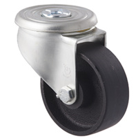 230KG High Low Temp Cast Iron Castor - 100mm - Bolt Hole Swivel - 200°C to 400°C