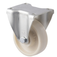 100kg Rated Low Temp Castor - Nylon Wheel - 100mm - Plate Fixed