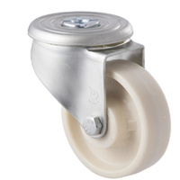 100KG High Low Temp Castor - Nylon Wheel - 100mm - Bolt Hole Swivel - 150°C to 230°C