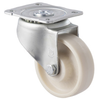100kg Rated High Low Temp Castor - Nylon Wheel - 100mm - Plate Swivel - 150°C to 230°C