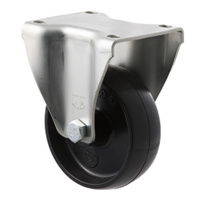 300kg Rated Industrial Castors - Nylon Wheel - 100mm - Plate Fixed - Plain Bearing