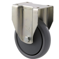 50kg Rated Light Duty Castor - TPE Wheel - 100mm - Plate Fixed - Ball Bearing