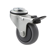 Castor - "K" - 50kg - TPE Wheel - 65mm - Bolt Hole Brake - Ball Bearing