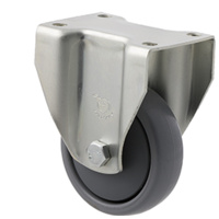 50kg Rated Light Duty Castor - TPE Wheel - 75mm - Plate Fixed - Ball Bearing
