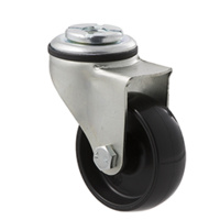 50kg Rated Light Duty Castor - Nylon Wheel - 65mm - Bolt Hole Swivel - Plain Bearing