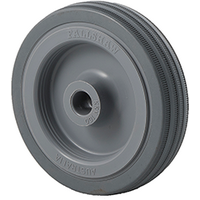 50kg Rated Grey Rubber Wheel - 100 x 23mm - Plain Bearing