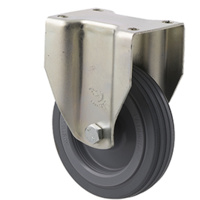 50kg Rated Light Duty Castor - Rubber Wheel - 100mm - Plate Fixed - Plain Bearing