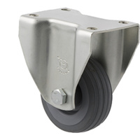 50kg Rated Light Duty Castor - Rubber Wheel - 65mm - Plate Fixed - Plain Bearing