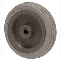 50kg Rated Grey Rubber Wheel - 75 x 23mm - Plain Bearing