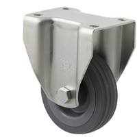 50kg Rated Light Duty Castor - Rubber Wheel - 75mm - Plate Fixed - Plain Bearing