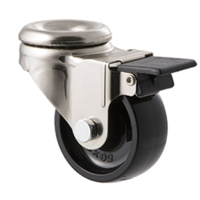 30kg Rated Castor - Nylon Wheel - 50 x 20mm - Bolt Hole Wheel Brake