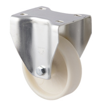 80kg Rated Low Temp Castor - Nylon Wheel - 100mm - Plate Fixed - NA