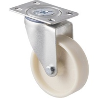 80kg Rated Low Temp Castor - Nylon Wheel - 100mm - Plate Swivel - NA