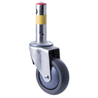 100kg Rated Industrial Central Locking Castor- TPE Wheel - 100mm - Total Brake - Ball Bearing
