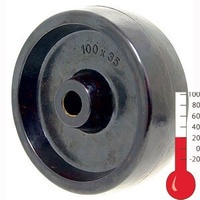 125kg Rated High Temp Phenolic Castor - 100 x 35mm - 100° Celsius to 300° Celsius