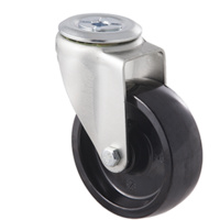 125kg Rated High Low Temp Castor - Phenolic Wheel - 100mm - Bolt Hole Swivel - 100°C to 300°C