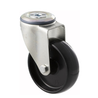 150KG Industrial Castor - Nylon Wheel - 100mm - Bolt Hole Swivel - Plain Bearing