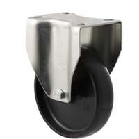 150kg Rated Industrial Castor - Nylon Wheel - 125mm - Plate Fixed - Plain Bearing - ISO