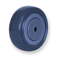 140kg Rated Grey Rubber Wheel - 100 x 34mm - Stainless Steel Ball Bearing