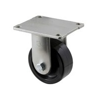 350KG Industrial Castor - Nylon Wheel - 100mm - Plate Fixed - Plain Bearing - ISO