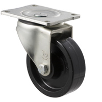 Castor - "O" Series - 400kg - Nylon Wheel - 125mm - Plate Swivel - Roller Bearing - ISO