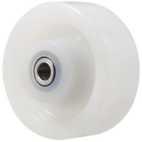 350kg Rated Industrial Nylon Wheel - 100 x 40mm - Stainless Steel Roller Bearing - White