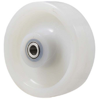 400kg Rated Industrial Nylon Wheel - 125 x 40mm - Stainless Steel Roller Bearing - White