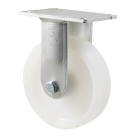 Castor - "O" - Stainless Steel - 450kg - White Nylon Wheel - 150mm - Plate Fixed - Roller Bearing - NA