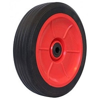 50kg Rated Industrial Black Rubber Wheel - 125 x 36mm - 1/2 Plain Bore"
