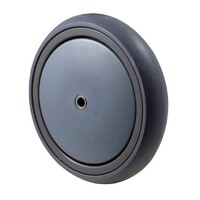 150kg Rated Industrial Grey Rubber Wheel - 150 x 34mm - Plain Bearing