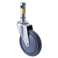 180KG Industrial Central Locking Castor - Grey Rubber Wheel - 150mm - Direction Lock - Ball Bearing