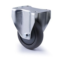 200kg Rated Industrial Castor - Polyurethane Wheel - 100mm - Plate Fixed - Ball Bearing - ISO
