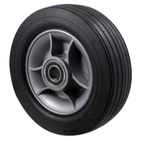 180kg Rated Industrial Black Rubber Wheel - 250 x 75mm - 5/8" Precision Ball Bearing