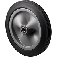 150kg Rated Black Rubber Industrial Wheel - 300 x 50mm - 3/4" Precision Ball Bearing