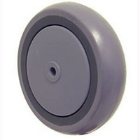 100kg Rated Grey Rubber Industrial Wheel - 125 x 32mm - Ball Bearing
